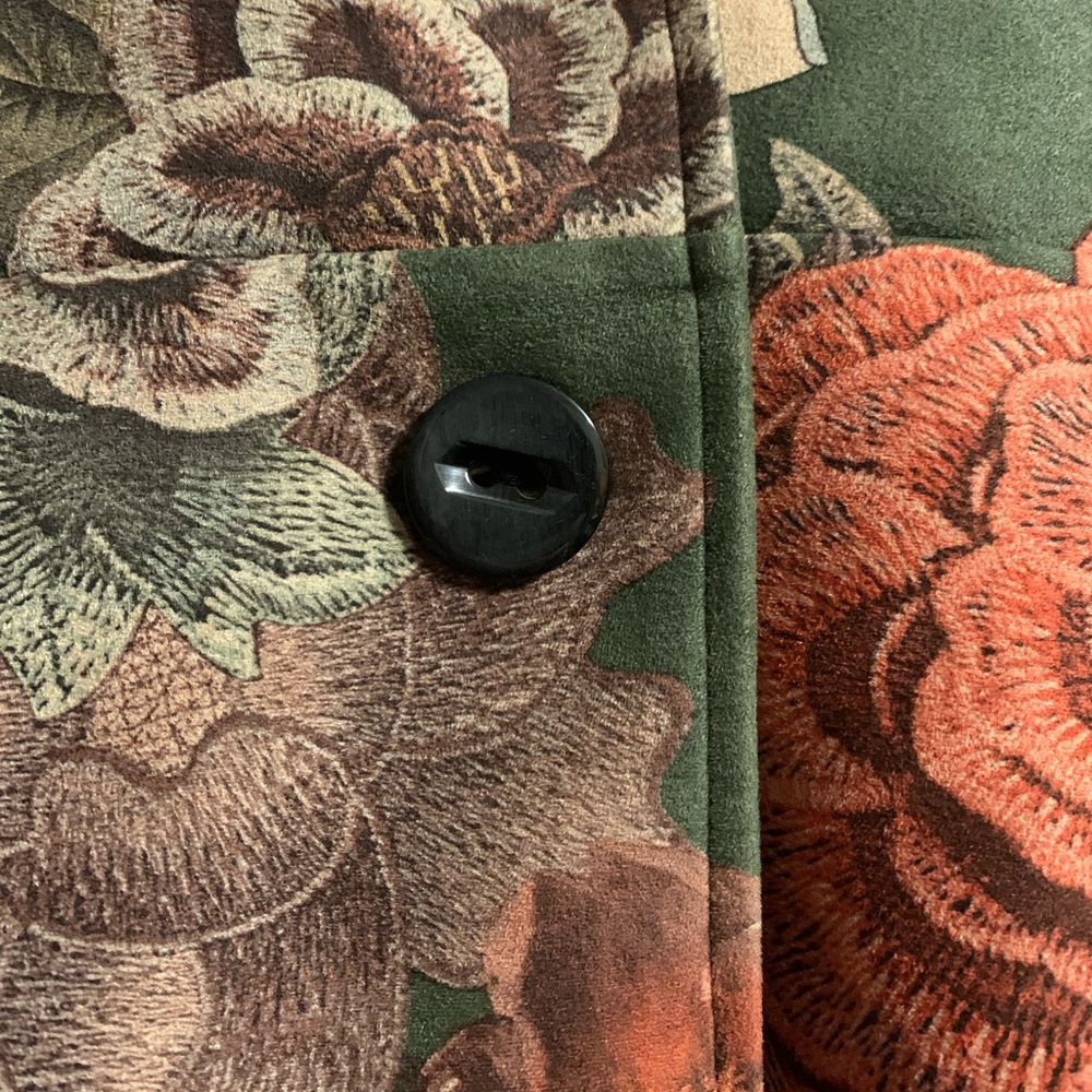 Anis.A Floral blooming soft asymmetrical button coat wearable art M - Picture 13 of 17